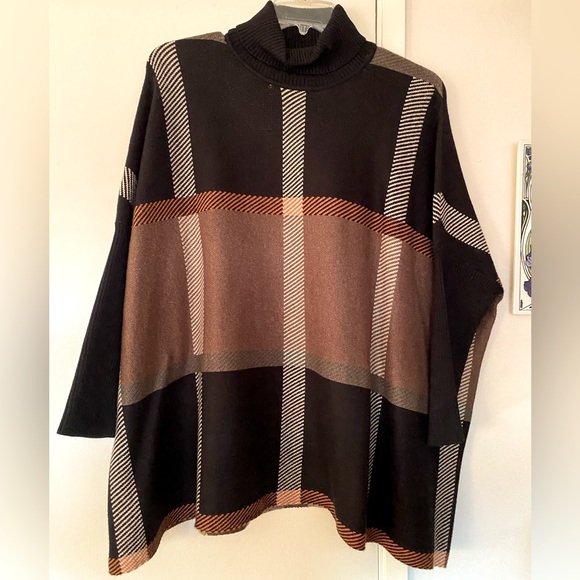Joseph A Turtleneck Poncho Sweaters w/Ribbed Details, Nordstrom, Sz M-1X - Picture 8 of 14